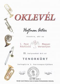 Oklevél: Hajtman Artúr